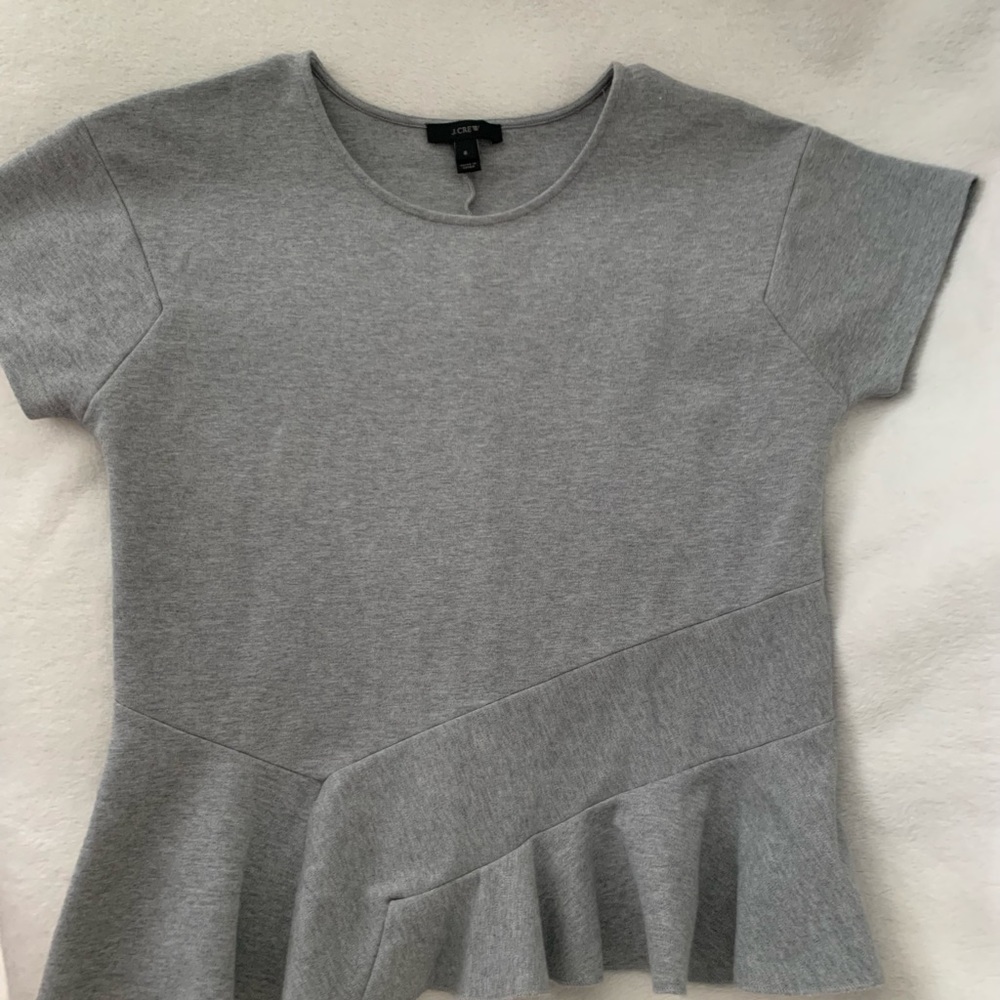 J. CREW Size Small Ruffled Grey Shirt.